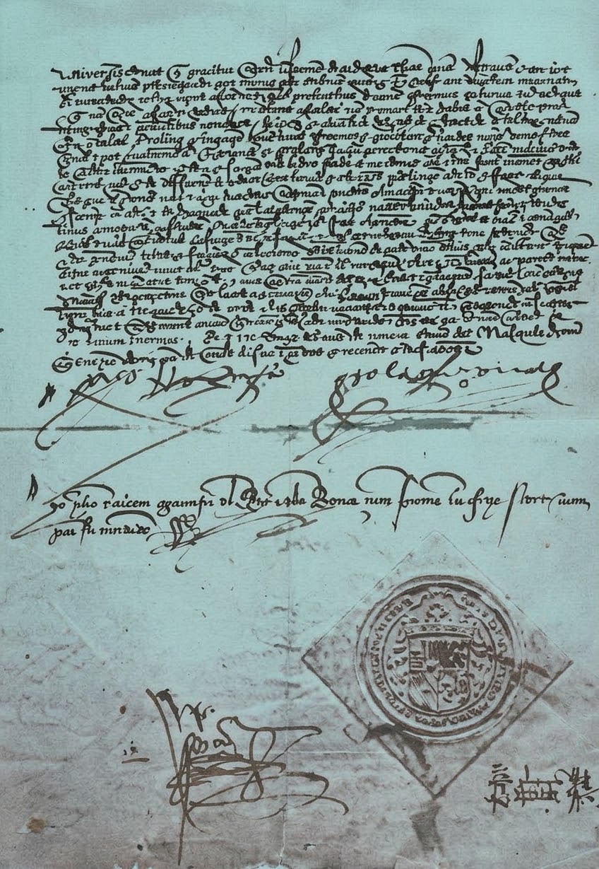 Last page of the Alhambra Decree with royal signatures